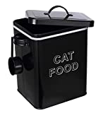 Morezi Cat Food Storage Box met deksel en schop, Cat Food Storage, 7L Pet Food Container-Zwart