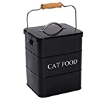 Geyecete Dozen voor Voedsel en Behandelt Dieren -Container Croquette Kat -CHermetische openingen -gecoat koolstofstaal - 6Lvoedsel opbergdozen-zwart