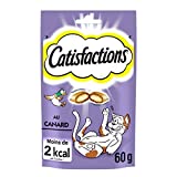 CATISFACTIONS Traktaties voor kat en kitten met heerlijke eend - Set van 6 zakjes 60g - Knapperige buitenkant tender binnen - ideaal om een moment van medeplichtigheid te delen