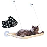 JZK Kat Raam Hangmat + Cat Deken, Zuignap Opknoping Pet Bed &Zwarte Deken voor Kat Baars