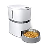 HoneyGuaridan automaat voor katten en honden, brokjesdispenser met roestvrijstalen kom, portieregeling en stemopname, tot 6 maaltijden per dag