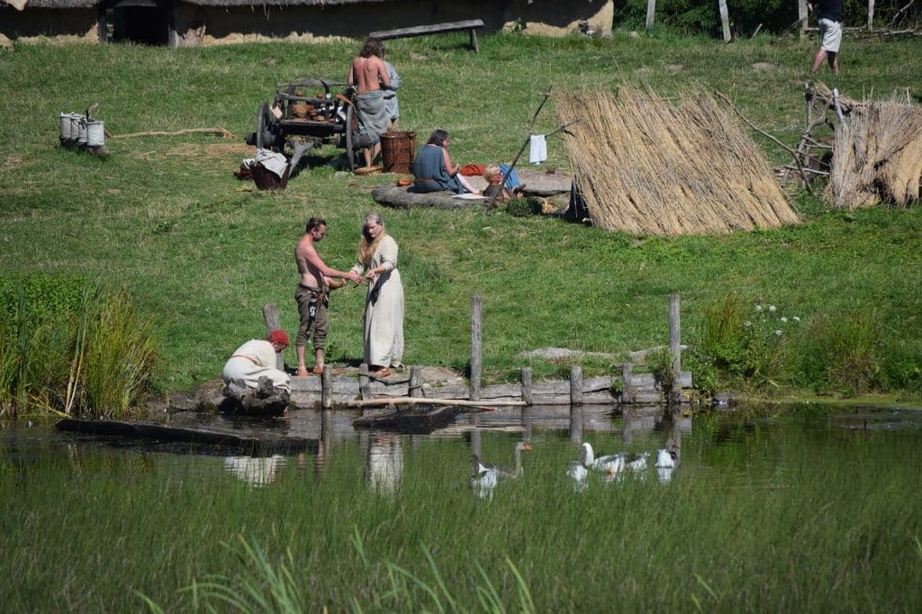 Vikingdorp aan de rivier